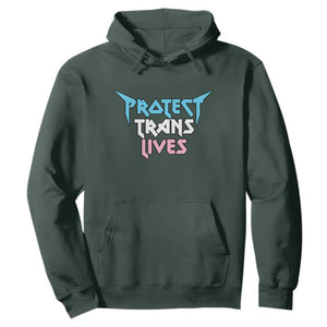 Protect Trans Lives Hoodie Heavy Metal TS10 Dark Forest Green Print Your Wear