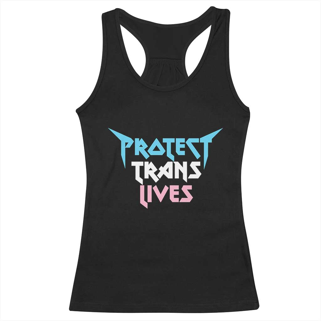 Protect Trans Lives Racerback Tank Top Heavy Metal TS10 Black Print Your Wear