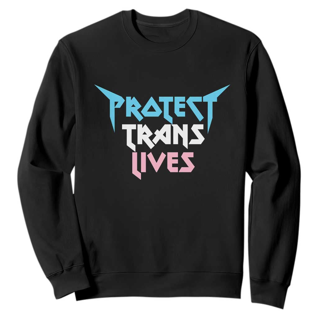Protect Trans Lives Sweatshirt Heavy Metal TS10 Black Print Your Wear