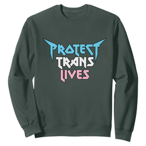 Protect Trans Lives Sweatshirt Heavy Metal TS10 Dark Forest Green Print Your Wear