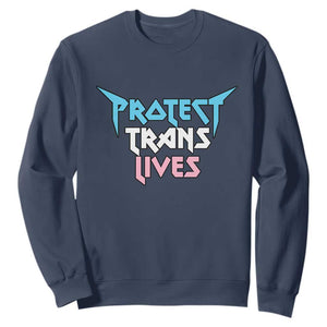 Protect Trans Lives Sweatshirt Heavy Metal TS10 Navy Print Your Wear