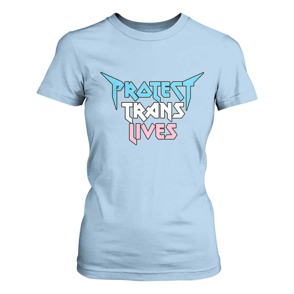 Protect Trans Lives T Shirt For Women Heavy Metal TS10 Light Blue Print Your Wear