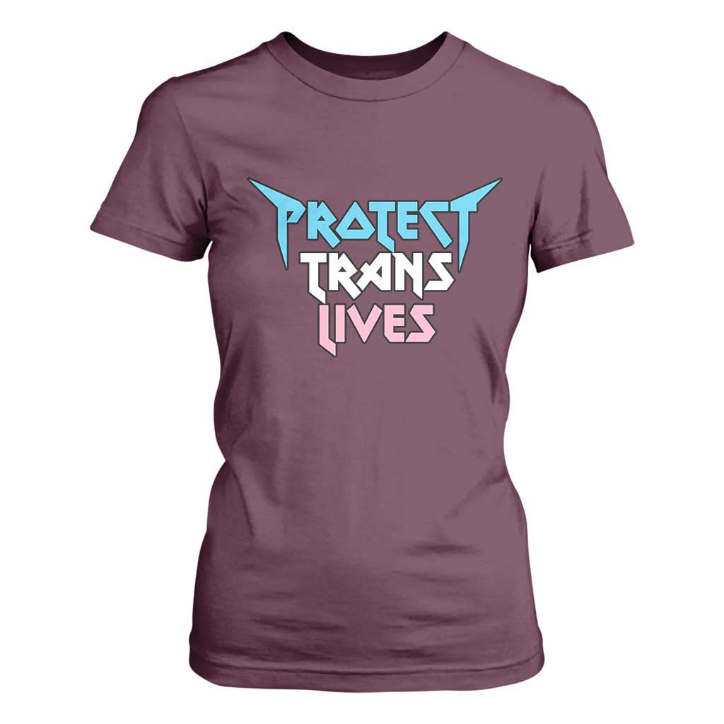 Protect Trans Lives T Shirt For Women Heavy Metal TS10 Maroon Print Your Wear