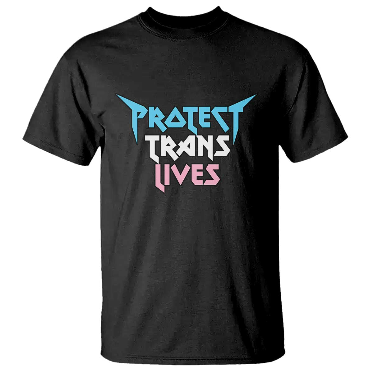 Protect Trans Lives T Shirt Heavy Metal TS10 Black Print Your Wear