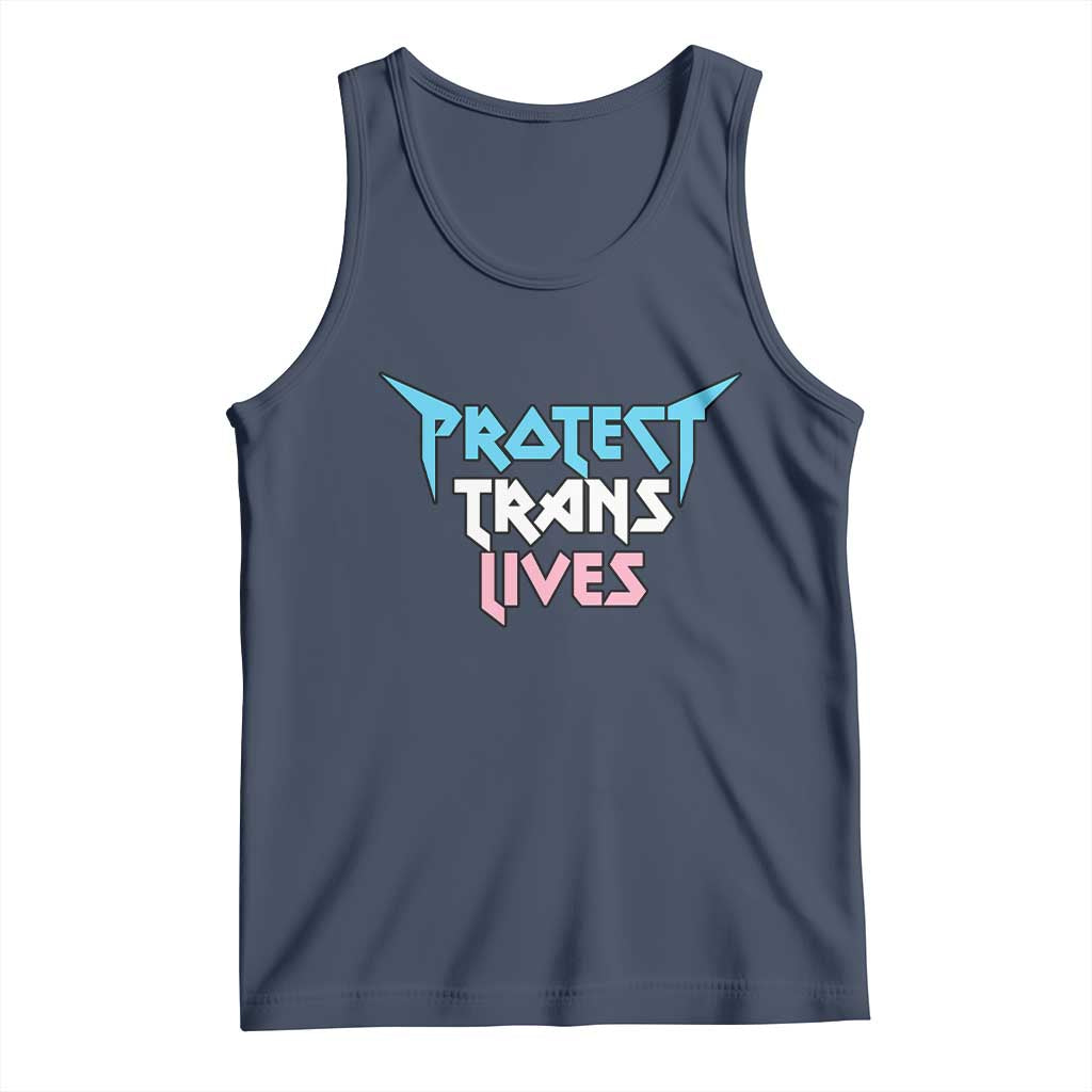 Protect Trans Lives Tank Top Heavy Metal TS10 Navy Print Your Wear