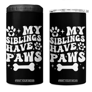 Protected By Dog 4 in 1 Can Cooler Tumbler My Siblings Have Paws Funny Baby Shower Gift TS10 One Size: 16 oz Black Print Your Wear
