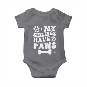Protected By Dog Baby Onesie My Siblings Have Paws Funny Baby Shower Gift TS10 Charcoal Print Your Wear