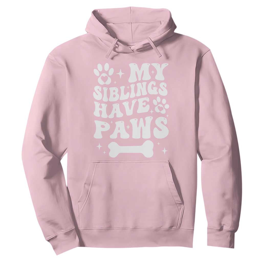 Protected By Dog Hoodie My Siblings Have Paws Funny Baby Shower Gift TS10 Light Pink Print Your Wear