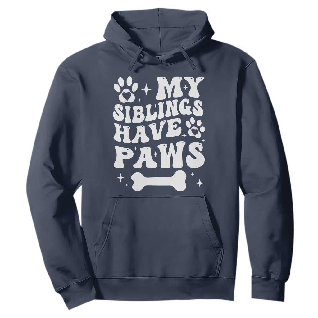 Protected By Dog Hoodie My Siblings Have Paws Funny Baby Shower Gift TS10 Navy Print Your Wear
