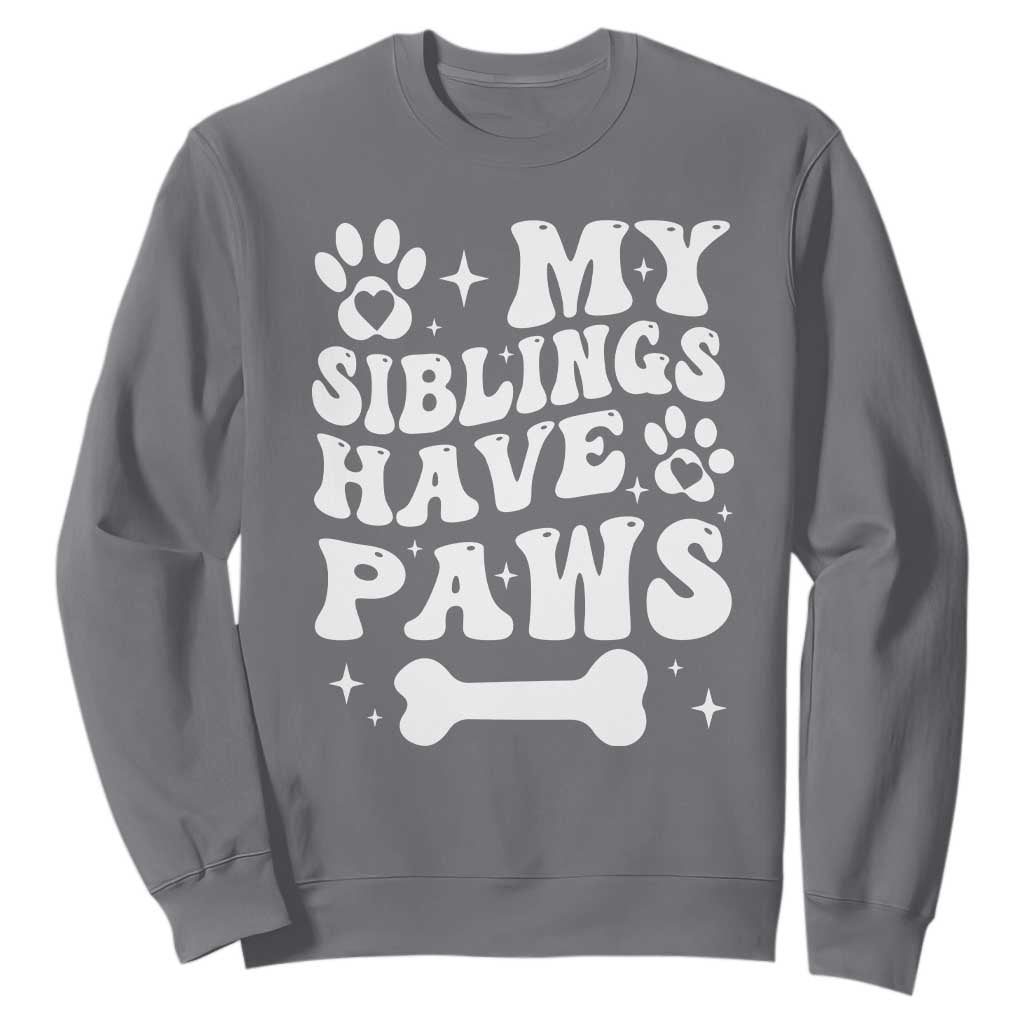 Protected By Dog Sweatshirt My Siblings Have Paws Funny Baby Shower Gift TS10 Charcoal Print Your Wear