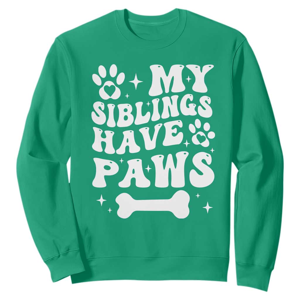 Protected By Dog Sweatshirt My Siblings Have Paws Funny Baby Shower Gift TS10 Irish Green Print Your Wear