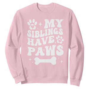 Protected By Dog Sweatshirt My Siblings Have Paws Funny Baby Shower Gift TS10 Light Pink Print Your Wear