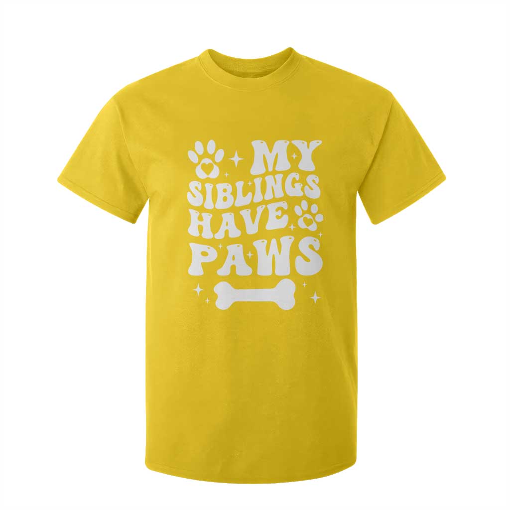 Protected By Dog T Shirt For Kid My Siblings Have Paws Funny Baby Shower Gift TS10 Daisy Print Your Wear