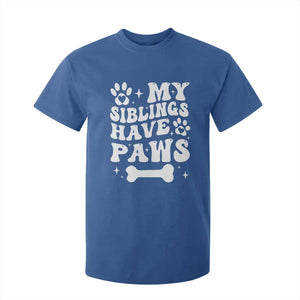 Protected By Dog T Shirt For Kid My Siblings Have Paws Funny Baby Shower Gift TS10 Royal Blue Print Your Wear