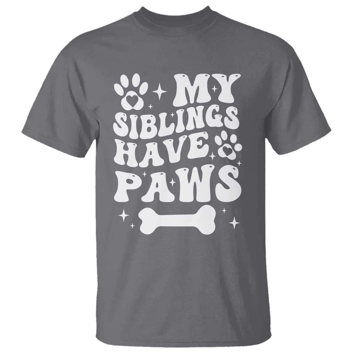 Protected By Dog T Shirt My Siblings Have Paws Funny Baby Shower Gift TS10 Charcoal Print Your Wear