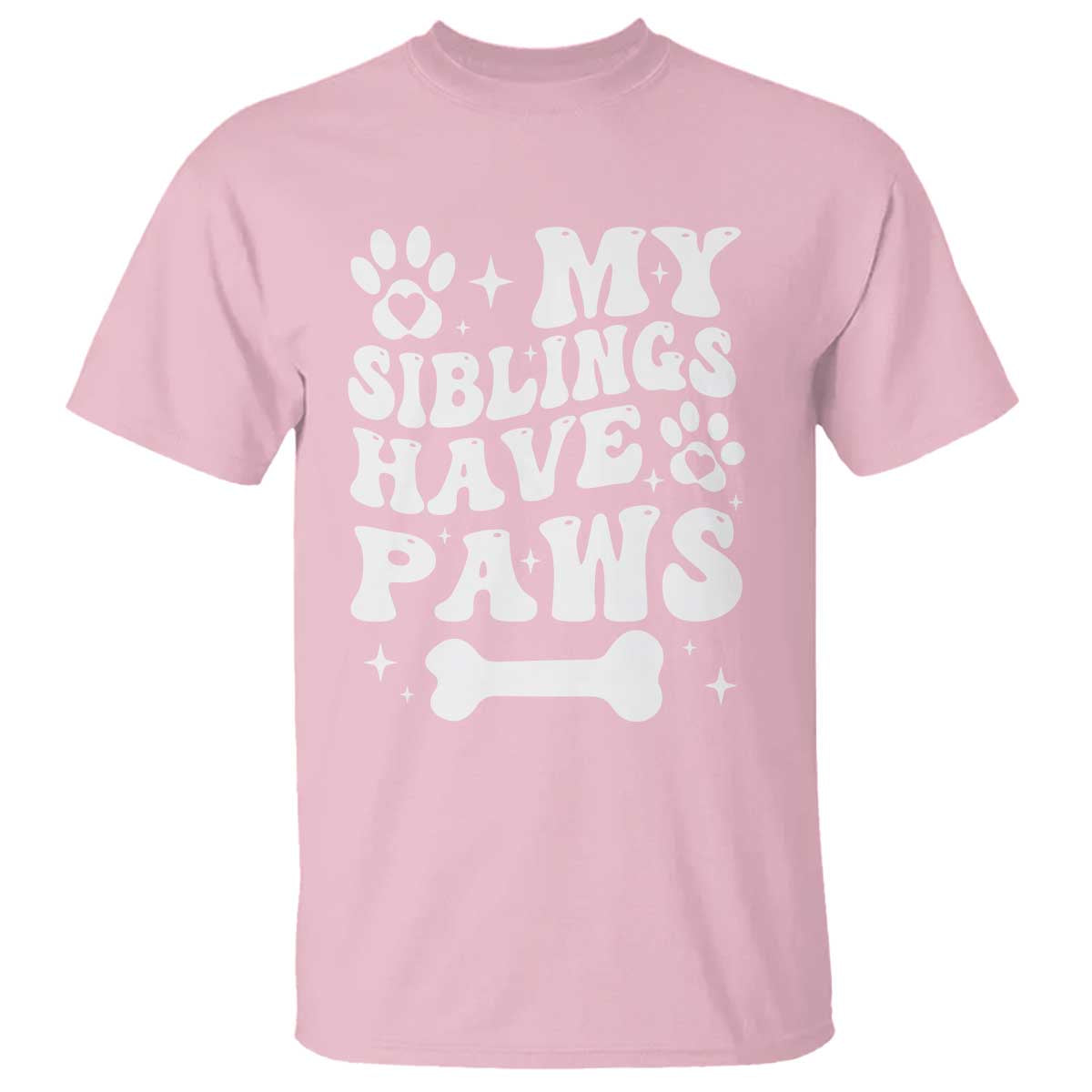 Protected By Dog T Shirt My Siblings Have Paws Funny Baby Shower Gift TS10 Light Pink Print Your Wear