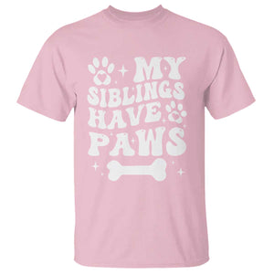 Protected By Dog T Shirt My Siblings Have Paws Funny Baby Shower Gift TS10 Light Pink Print Your Wear