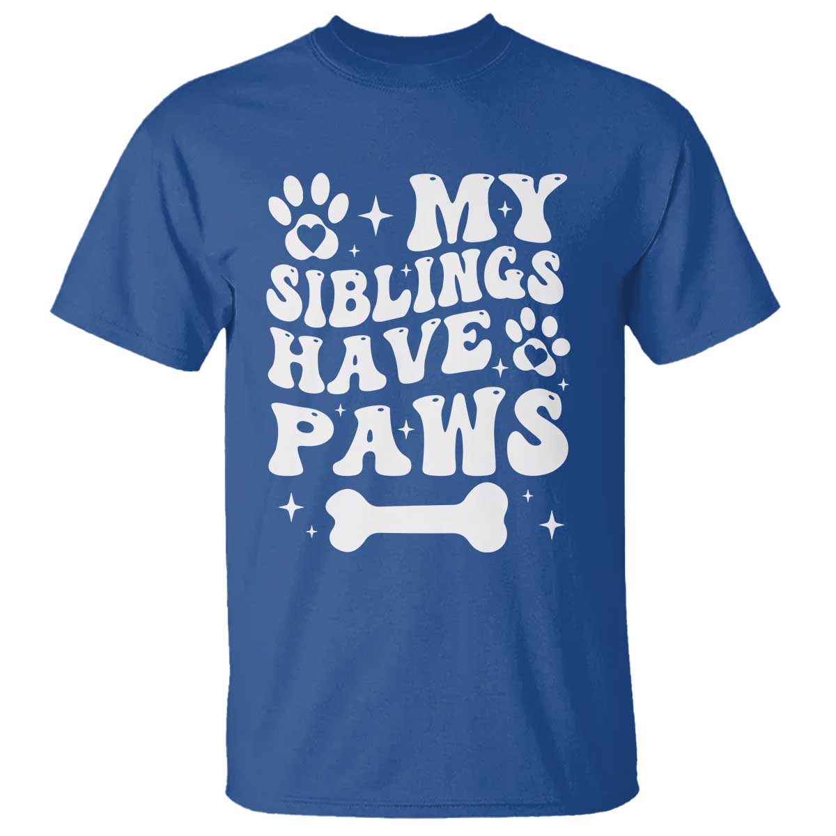 Protected By Dog T Shirt My Siblings Have Paws Funny Baby Shower Gift TS10 Royal Blue Print Your Wear