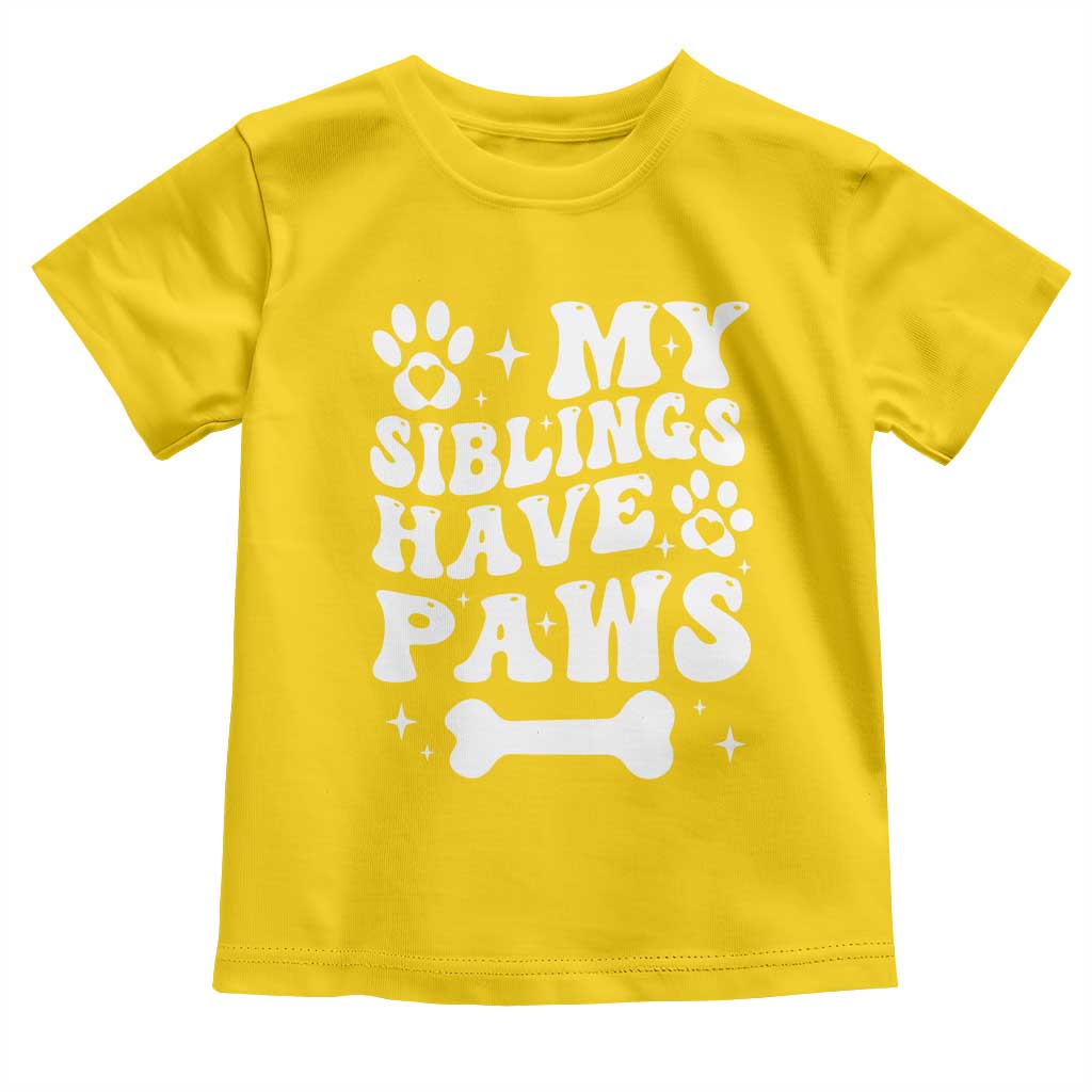 Protected By Dog Toddler T Shirt My Siblings Have Paws Funny Baby Shower Gift TS10 Daisy Print Your Wear
