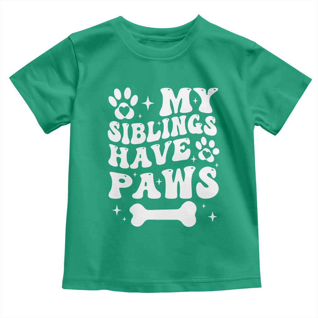 Protected By Dog Toddler T Shirt My Siblings Have Paws Funny Baby Shower Gift TS10 Irish Green Print Your Wear