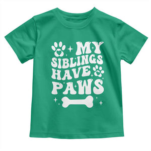 Protected By Dog Toddler T Shirt My Siblings Have Paws Funny Baby Shower Gift TS10 Irish Green Print Your Wear