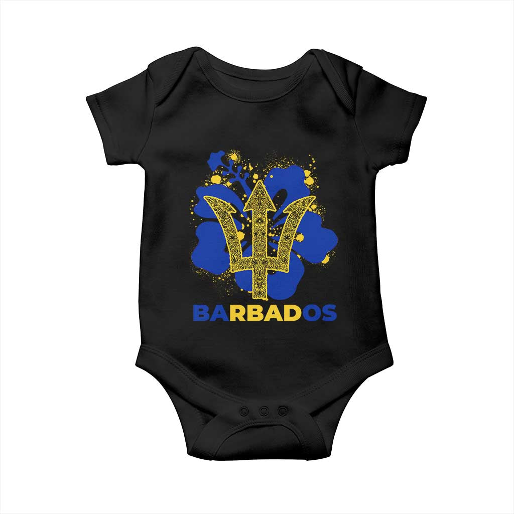 Proud Barbados Bajan Barbadian Flag Roots Baby Onesie TS11 Black Print Your Wear