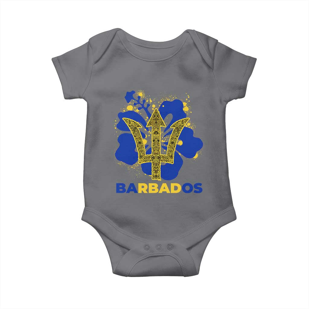 Proud Barbados Bajan Barbadian Flag Roots Baby Onesie TS11 Charcoal Print Your Wear