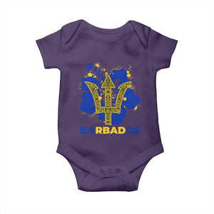 Proud Barbados Bajan Barbadian Flag Roots Baby Onesie TS11 Purple Print Your Wear