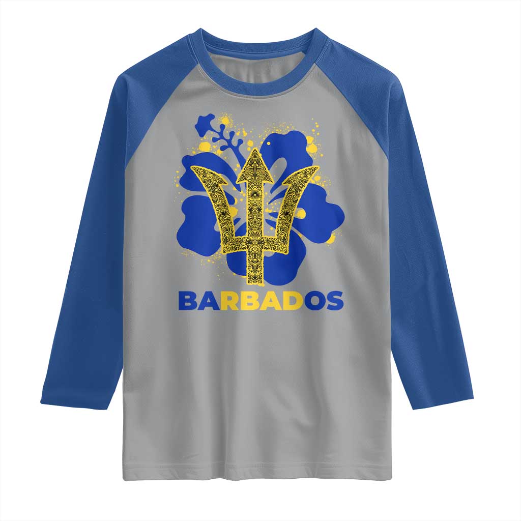 Proud Barbados Bajan Barbadian Flag Roots Raglan Shirt TS11 Sport Gray Royal Print Your Wear