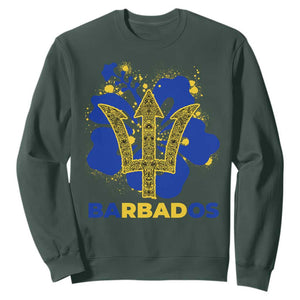 Proud Barbados Bajan Barbadian Flag Roots Sweatshirt TS11 Dark Forest Green Print Your Wear