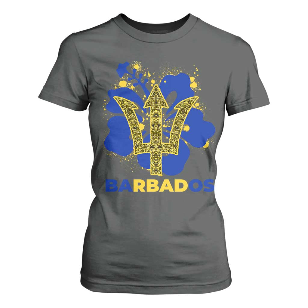 Proud Barbados Bajan Barbadian Flag Roots T Shirt For Women TS11 Dark Heather Print Your Wear