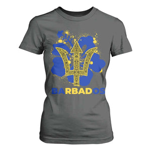 Proud Barbados Bajan Barbadian Flag Roots T Shirt For Women TS11 Dark Heather Print Your Wear