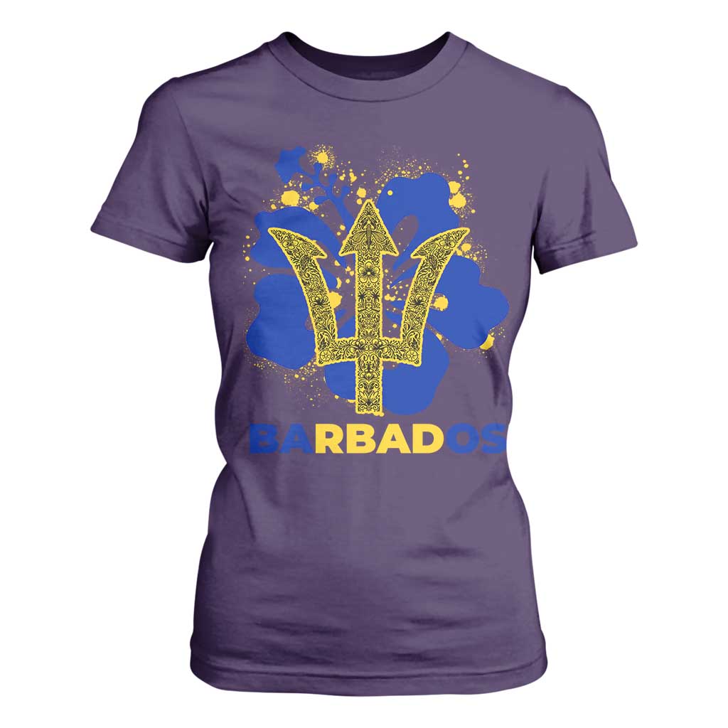 Proud Barbados Bajan Barbadian Flag Roots T Shirt For Women TS11 Purple Print Your Wear