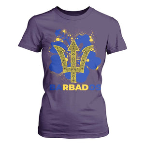 Proud Barbados Bajan Barbadian Flag Roots T Shirt For Women TS11 Purple Print Your Wear