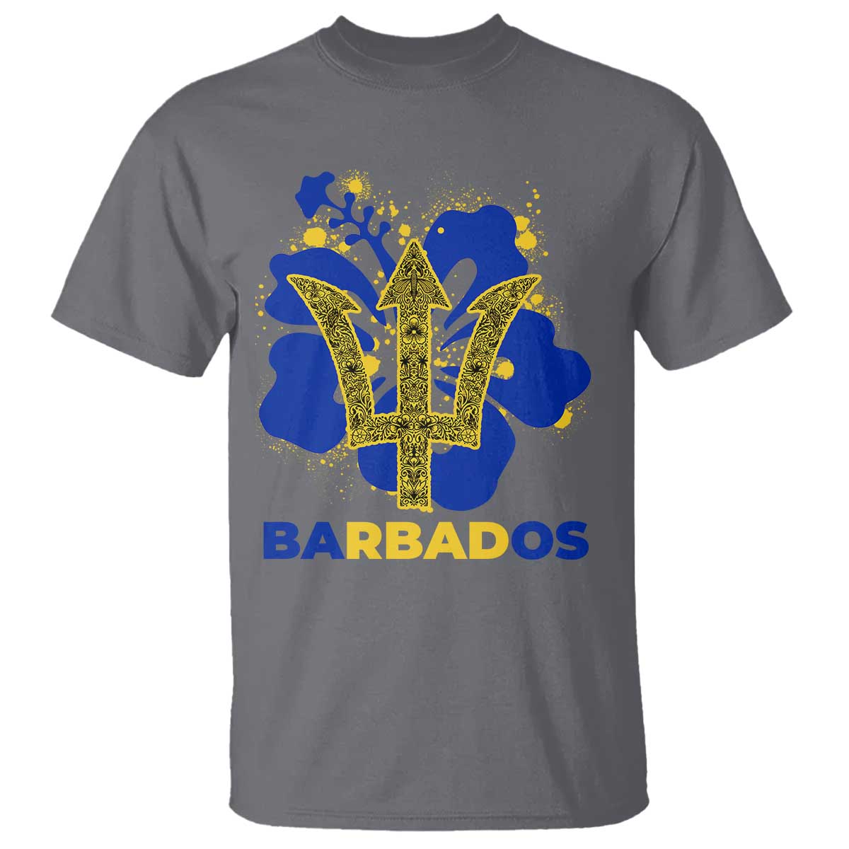 Proud Barbados Bajan Barbadian Flag Roots T Shirt TS11 Charcoal Print Your Wear
