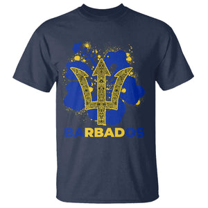 Proud Barbados Bajan Barbadian Flag Roots T Shirt TS11 Navy Print Your Wear