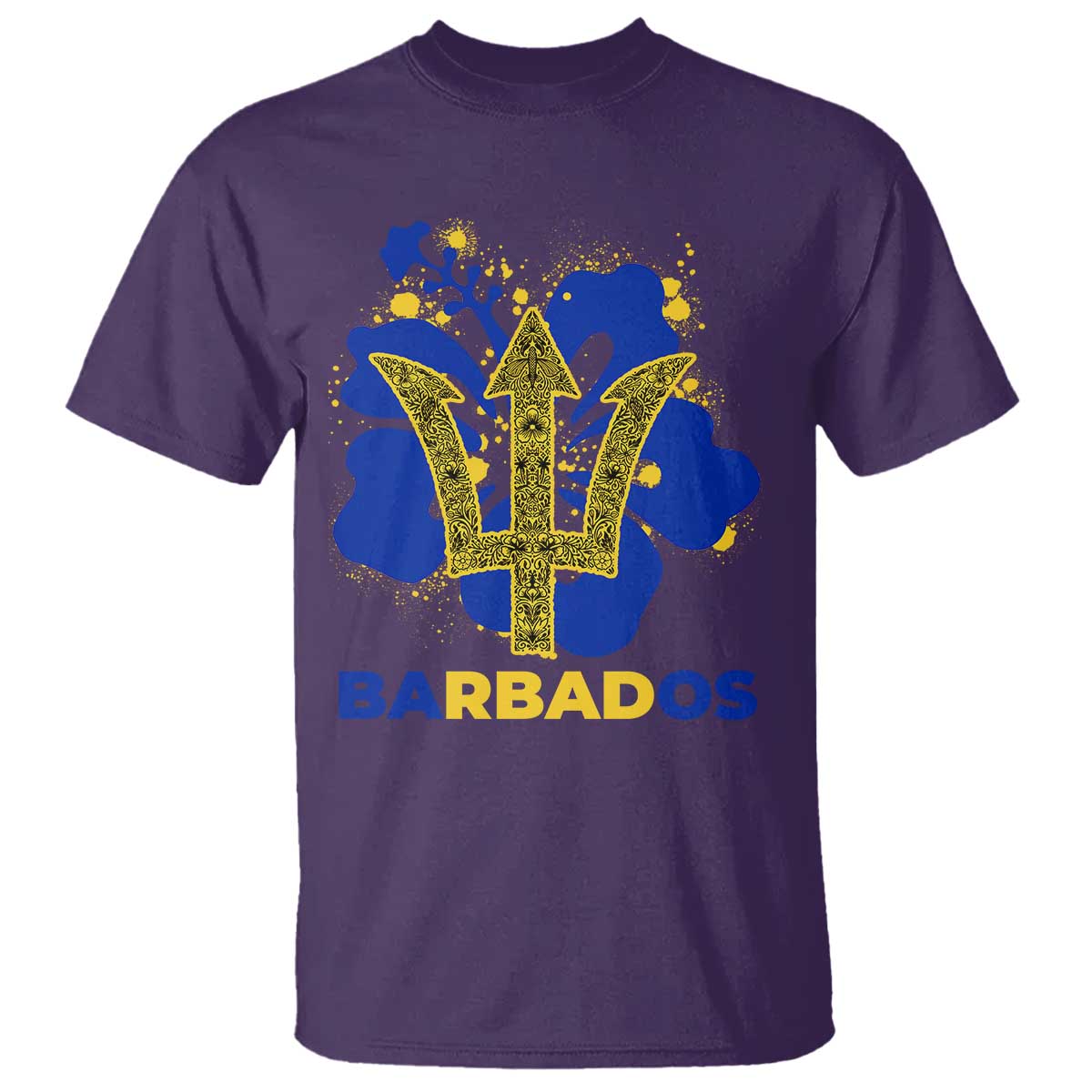 Proud Barbados Bajan Barbadian Flag Roots T Shirt TS11 Purple Print Your Wear
