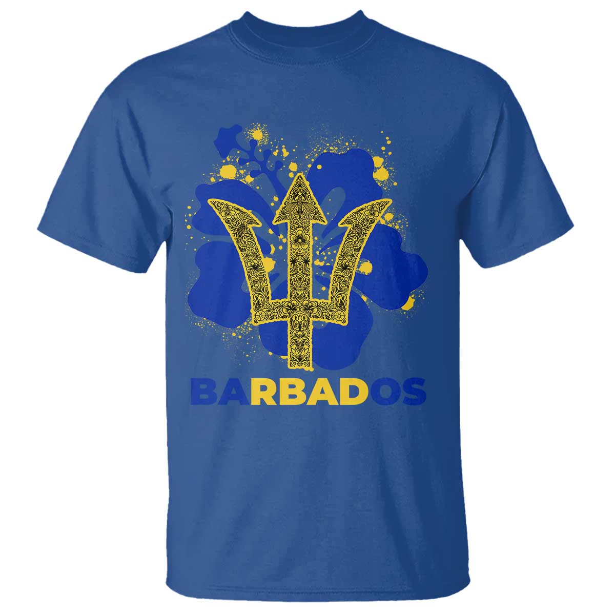 Proud Barbados Bajan Barbadian Flag Roots T Shirt TS11 Royal Blue Print Your Wear