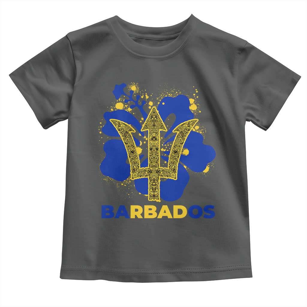 Proud Barbados Bajan Barbadian Flag Roots Toddler T Shirt TS11 Dark Heather Print Your Wear