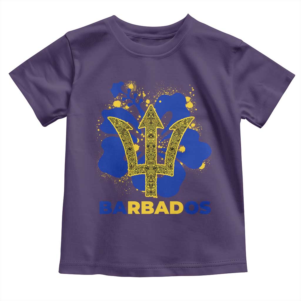 Proud Barbados Bajan Barbadian Flag Roots Toddler T Shirt TS11 Purple Print Your Wear
