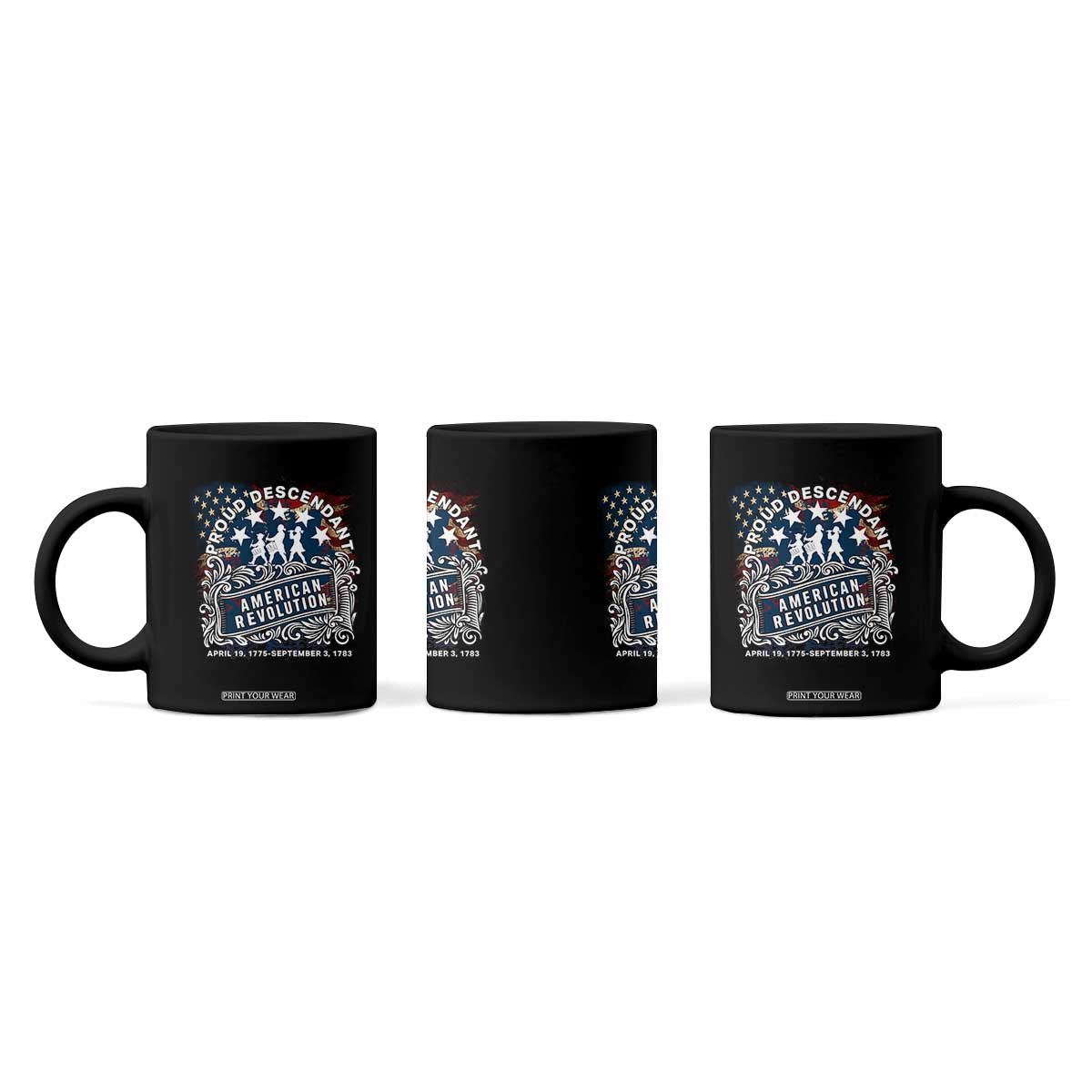 Proud Descendant American Revolution Coffee Mug 1775 to 1783 Patriotic Heritage TS02 Print Your Wear