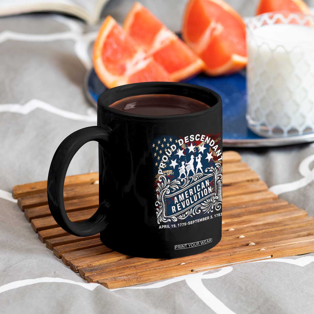 Proud Descendant American Revolution Coffee Mug 1775 to 1783 Patriotic Heritage TS02 Print Your Wear