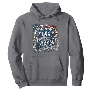 Proud Descendant American Revolution Hoodie 1775 to 1783 Patriotic Heritage TS02 Charcoal Print Your Wear