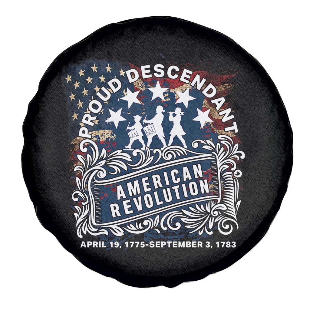 Proud Descendant American Revolution Spare Tire Cover 1775 to 1783 Patriotic Heritage TS02 Print Your Wear