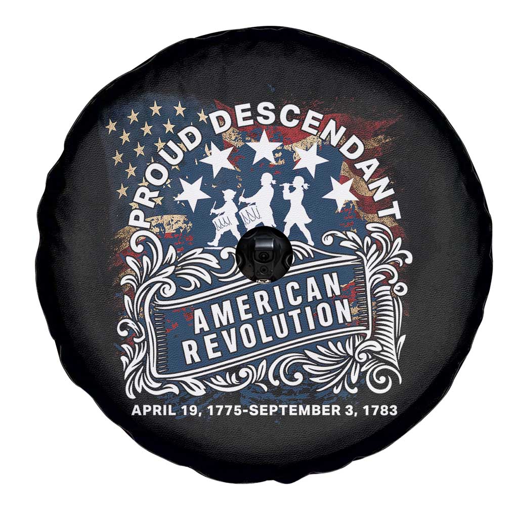 Proud Descendant American Revolution Spare Tire Cover 1775 to 1783 Patriotic Heritage TS02 Print Your Wear