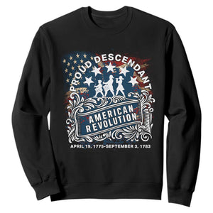 Proud Descendant American Revolution Sweatshirt 1775 to 1783 Patriotic Heritage TS02 Black Print Your Wear