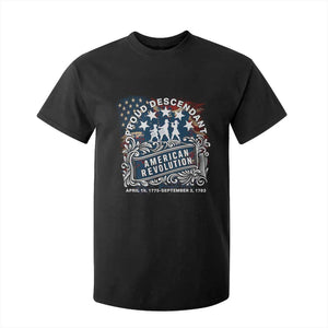 Proud Descendant American Revolution T Shirt For Kid 1775 to 1783 Patriotic Heritage TS02 Black Print Your Wear
