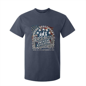 Proud Descendant American Revolution T Shirt For Kid 1775 to 1783 Patriotic Heritage TS02 Navy Print Your Wear