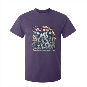 Proud Descendant American Revolution T Shirt For Kid 1775 to 1783 Patriotic Heritage TS02 Purple Print Your Wear