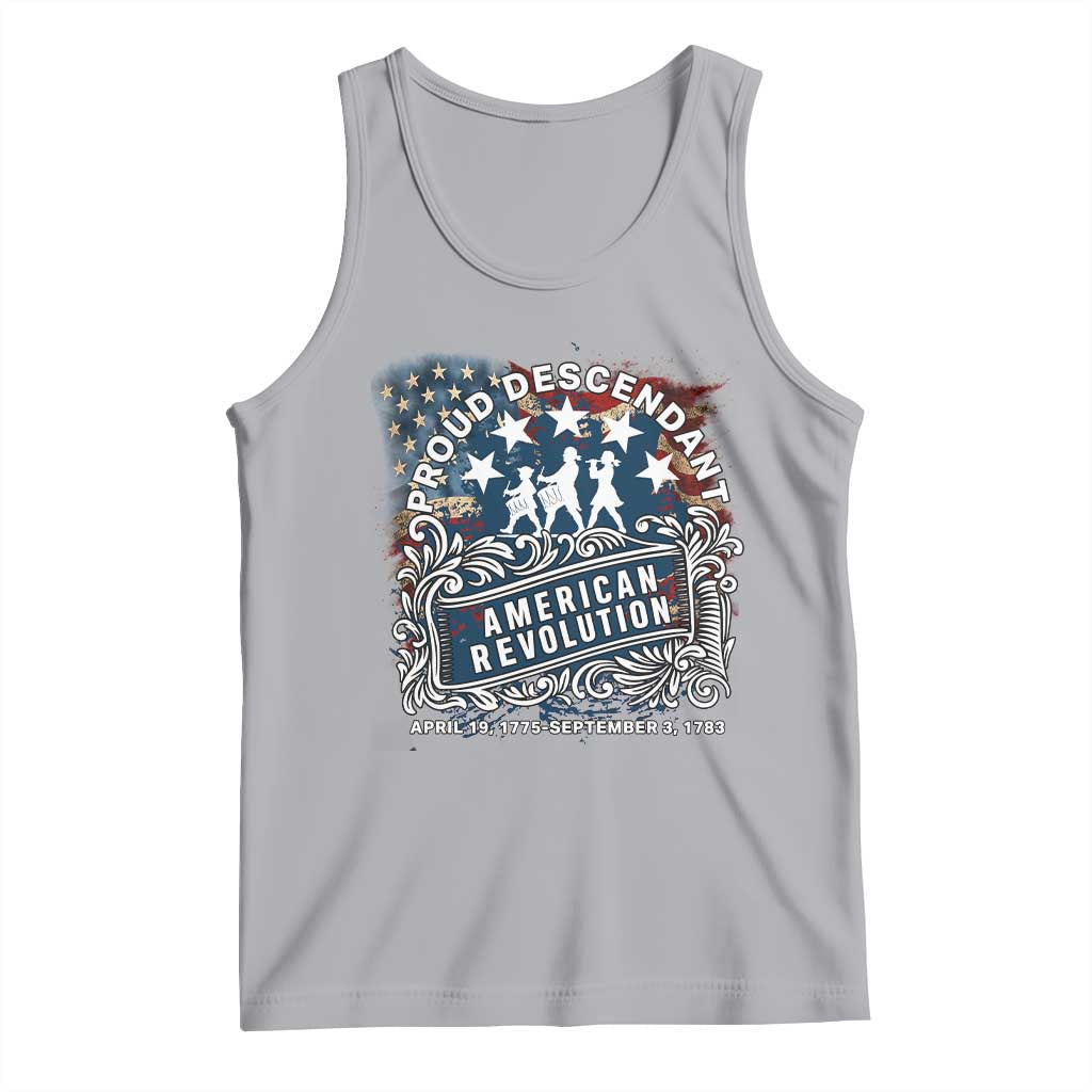 Proud Descendant American Revolution Tank Top 1775 to 1783 Patriotic Heritage TS02 Athletic Heather Print Your Wear